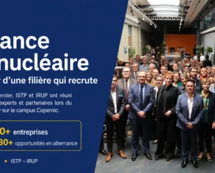 Photo de groupe des participants au Nuclear Day ISTP – IRUP sur le campus Copernic à Saint-Étienne : industriels, experts et partenaires réunis autour de la relance nucléaire